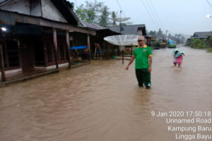 Desa Kampung Baru Kecamatan Linggabayu, Mandailing Natal Terendam Banjir