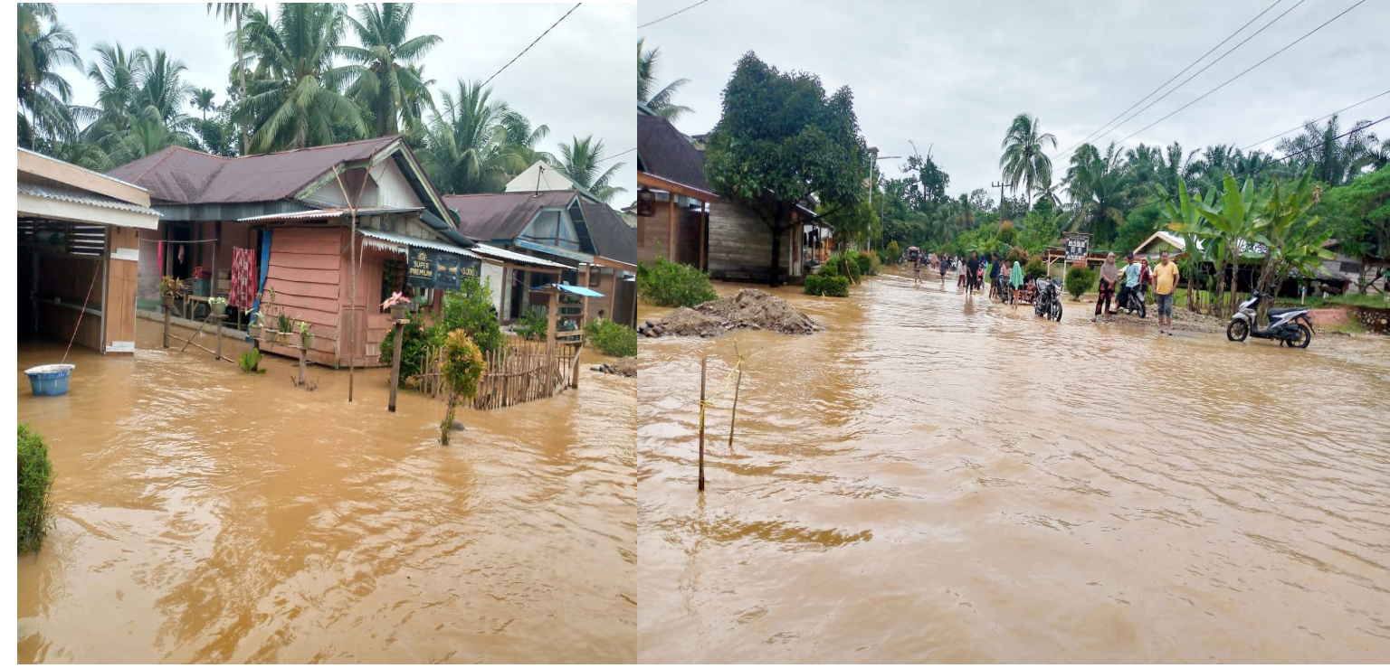Sejumlah Desa di Kecamatan Natal,Kab Madina Terendam Banjir, fhoto : istimewa.