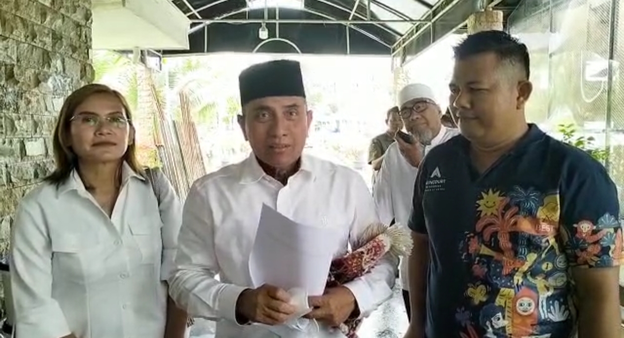 Gubernur Sumut Edy Ramayadi didampingi pengurus SMSI Sumut, fhoto : Istimewa.