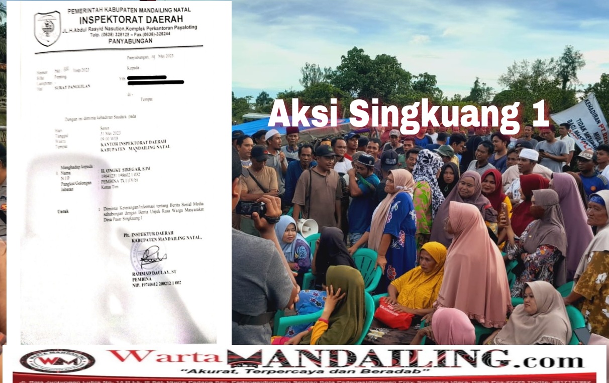 Surat panggilan dari inspektorat Madina kepada ASN terkait aksi Singkuang 1, fhoto : istimewa.