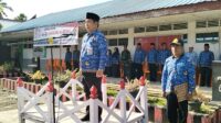 Upacara Peringatan HUT ke-52 Korpri tingkat Kecamatan Kotanopan Kabupaten Mandailing Natal dipusatkan di halaman SMA Negeri 1 Kotanopan, Sabtu ( 25/11/2023). Fhoto : Wartamandailing/ Munir Lubis).