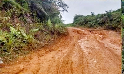 Beginilah kondisi akses jalan penghubung dari sejumlah desa di Kecamatan lingga Bayu, Kamis (2/11/2023) fhoto : Istimewa.