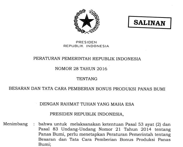 Salinan peraturan pemerintah republik Indonesia, fhoto : Istimewa.