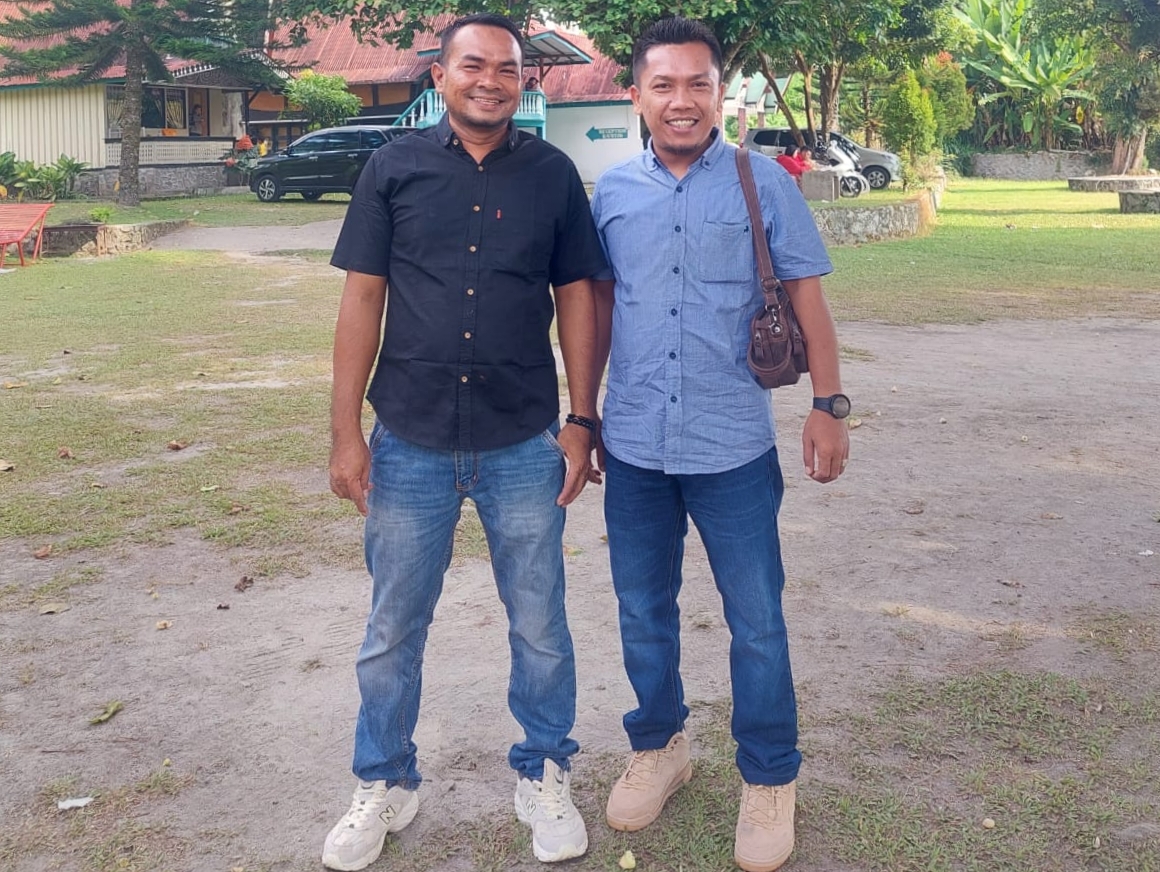 Ketua DPD KNPI Padang Lawas Isra didampingi Wakil Ketua Adi Aman Nasution, fhoto : Istimewa.
