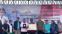 Pemerintah Kota Padangsidimpuan di bawah kepemimpinan Pj. Wali Kota Padangsidimpuan, Letnan Dalimunthe meraih dan menerima Penghargaan Capaian UHC BPJS Kesehatan, Minggu (16/6/2024) fhoto : Istimewa.