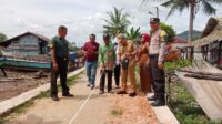 Pemerintah Desa Sijago jago melakukan semenisasi jalan yang berada di tengah-tengah pemukiman warga Dusun l Sijago jago, fhoto : Istimewa.